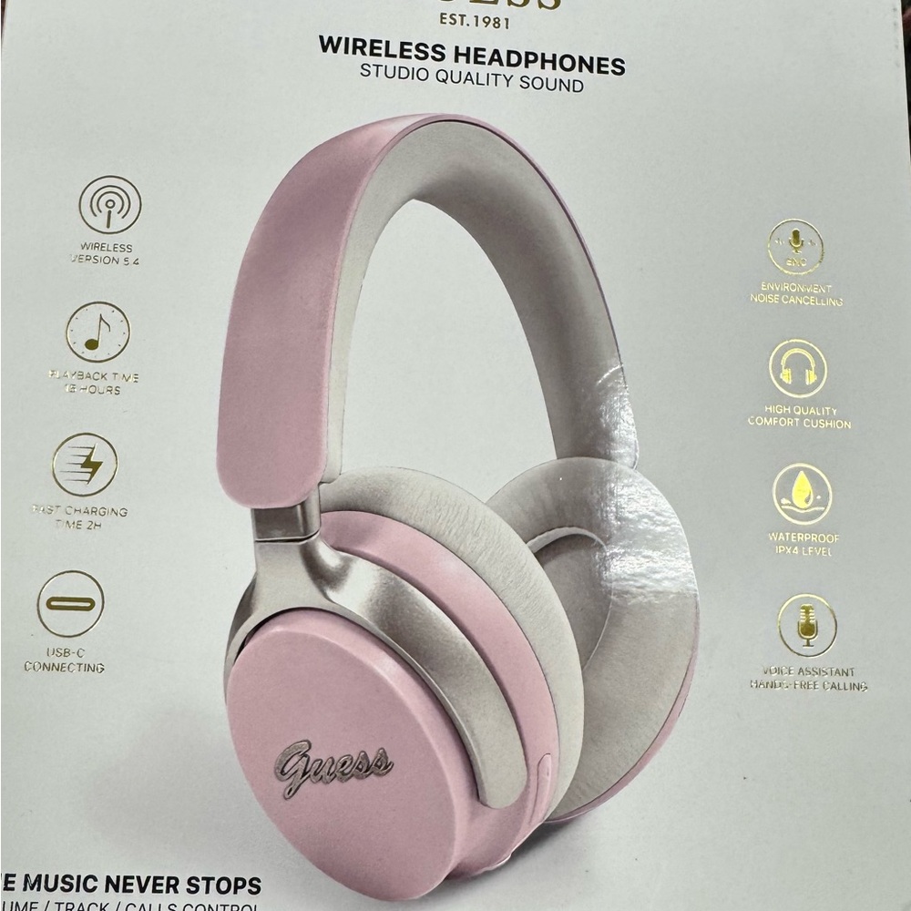 Guess Pink Bluetooth Headphones
